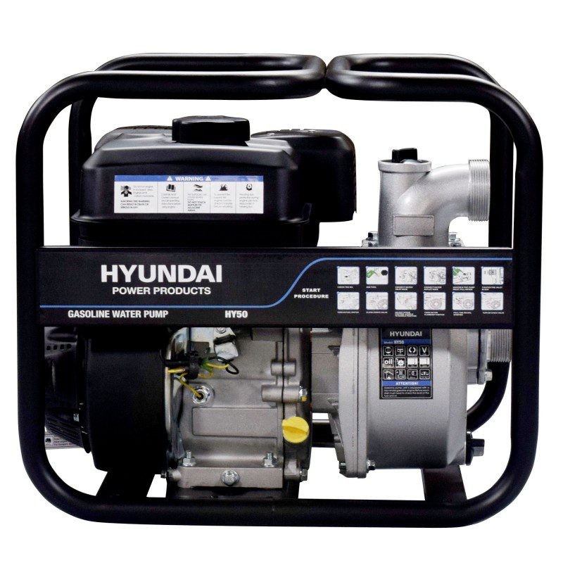 Motopompa pentru ape curate Hyundai HY50, 2", motor in 4 timpi, 5,5CP, debit maxim 500l/min 288