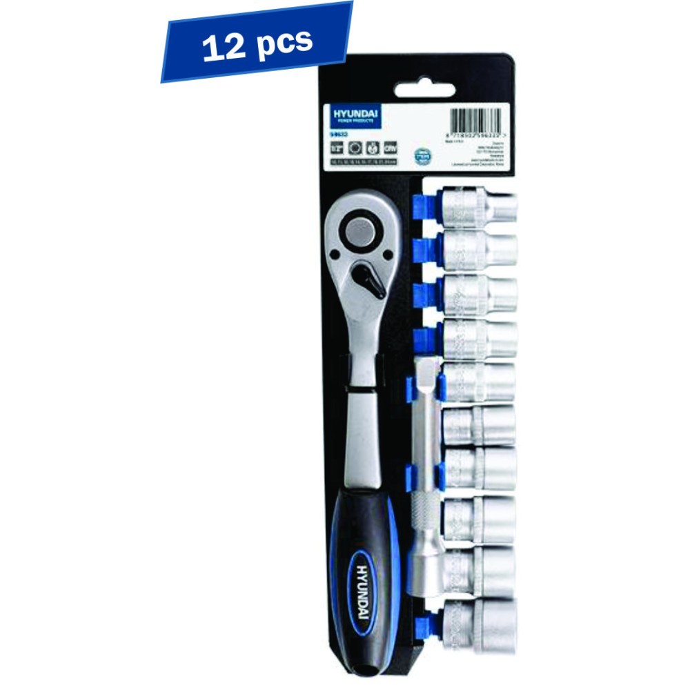 Set 12 chei tubulare 1/2 si clichet Hyundai HY-59633 401