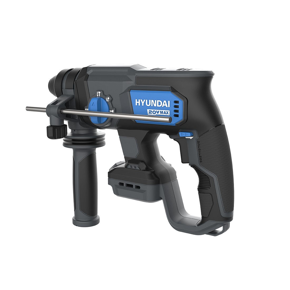 Ciocan rotopercutor cu acumulator 20V Hyundai RH20X-20, SDS plus, motor fara perii, energie de impact 2J, 4 functii, livrat fara acumulator si incarcator 812