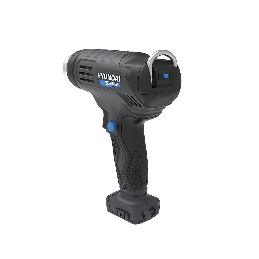 Suflanta cu aer cald cu acumulator 20V Hyundai HG20S, 2 trepte de temperatura, debit aer 200 l/min, mod de racire automat, livrata fara acumulator si incarcator 929