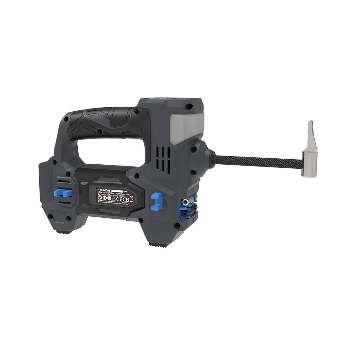 Compresor pentru umflat roti cu acumulator 20V Hyundai IF20S, 4 functii, afisaj LED, 10 bari, livrat fara acumulator si incarcator 962